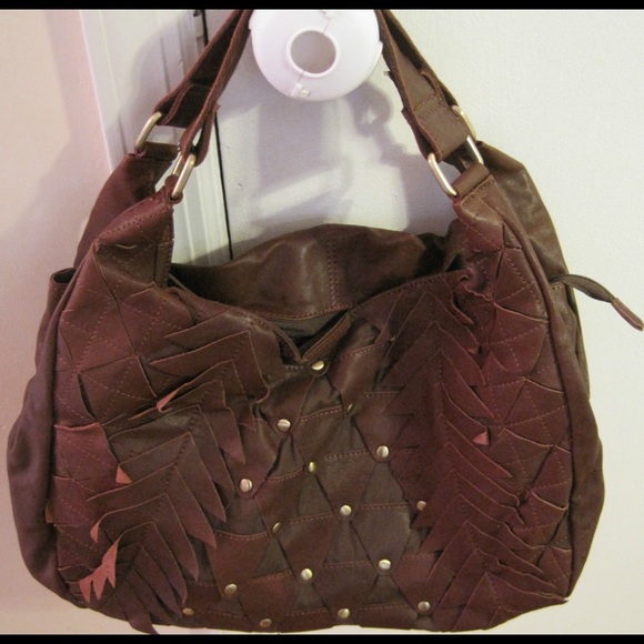 Kensie Bags 7 Chi Kenzie Studded Hobo Handbag Brown Poshmark